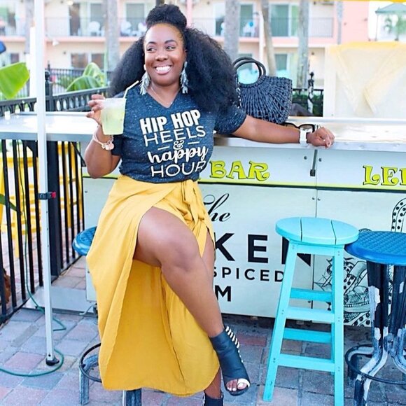 NEW! Hip-Hop, Heels & Happy Hour CUSTOM Tee T-Shirt Top | SIZE XS - Picture 2 of 10